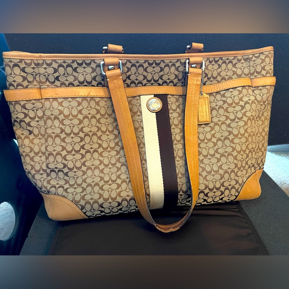 Coach laptop / baby bag - Signature C’s fabric